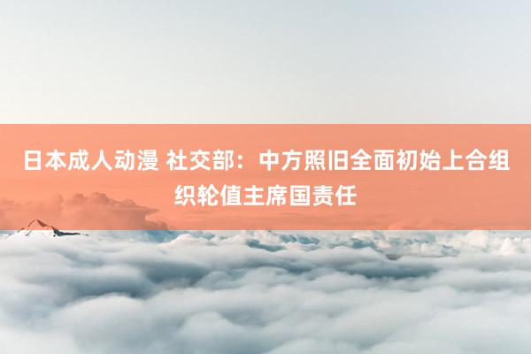 日本成人动漫 社交部：中方照旧全面初始上合组织轮值主席国责任