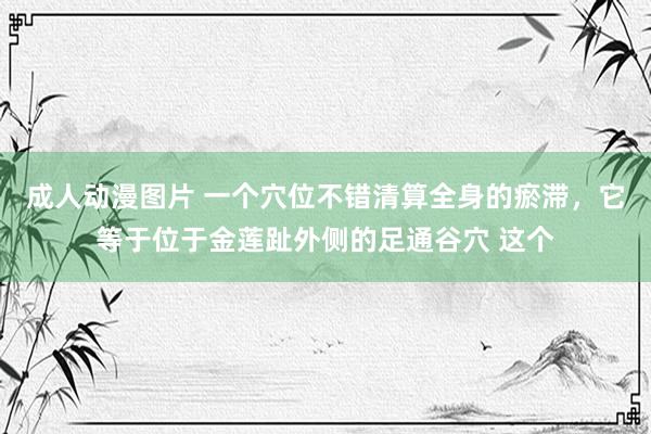 成人动漫图片 一个穴位不错清算全身的瘀滞，它等于位于金莲趾外侧的足通谷穴 这个