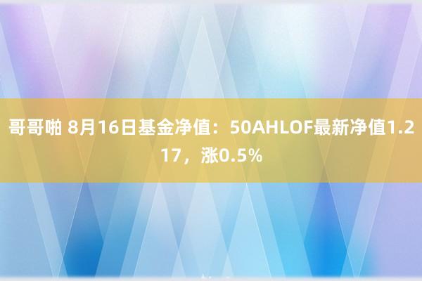 哥哥啪 8月16日基金净值：50AHLOF最新净值1.217，涨0.5%