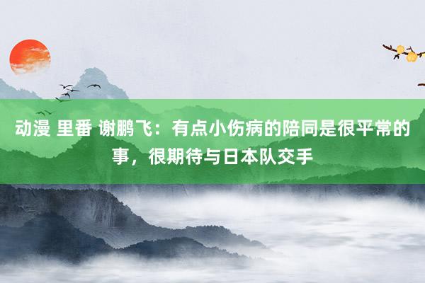 动漫 里番 谢鹏飞：有点小伤病的陪同是很平常的事，很期待与日本队交手