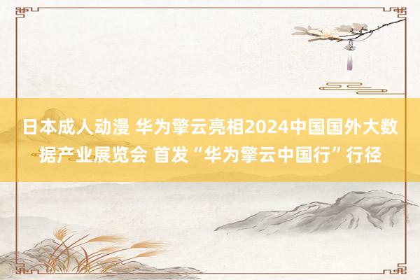 日本成人动漫 华为擎云亮相2024中国国外大数据产业展览会 首发“华为擎云中国行”行径