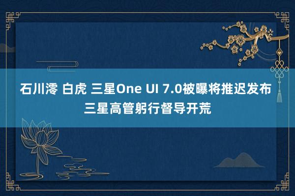 石川澪 白虎 三星One UI 7.0被曝将推迟发布 三星高管躬行督导开荒