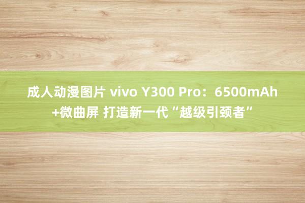 成人动漫图片 vivo Y300 Pro：6500mAh+微曲屏 打造新一代“越级引颈者”