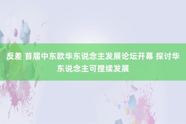 反差 首届中东欧华东说念主发展论坛开幕 探讨华东说念主可捏续发展