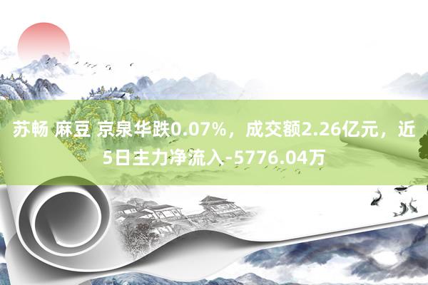 苏畅 麻豆 京泉华跌0.07%，成交额2.26亿元，近5日主力净流入-5776.04万