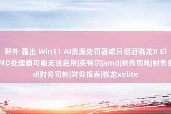 野外 露出 Win11 AI资源处罚器或只相沿骁龙X Elite，Intel和AMD处理器可能无法启用|英特尔|amd|财务司帐|财务报表|骁龙xelite