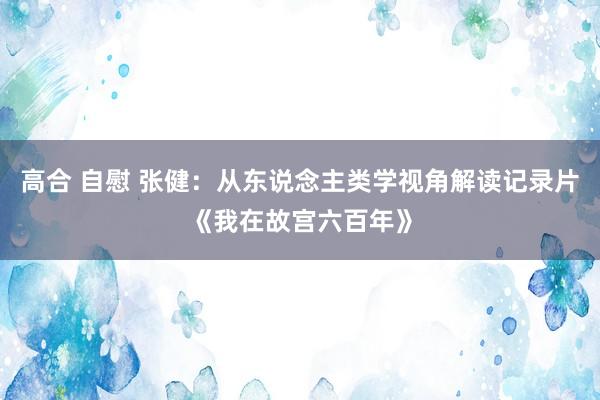 高合 自慰 张健：从东说念主类学视角解读记录片《我在故宫六百年》